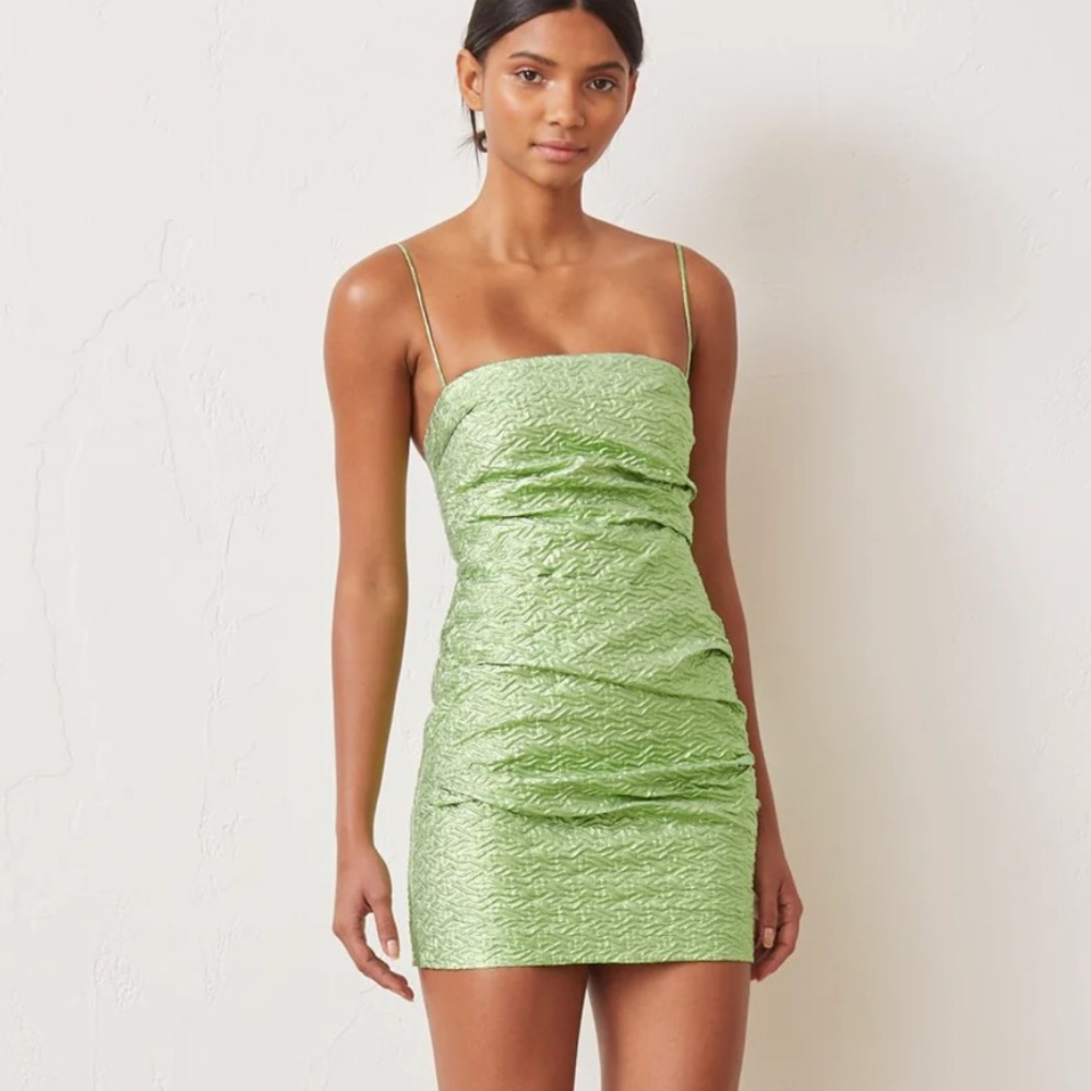 Bec + Bridge Apple Mini Dress Jacquard Green Size US 6